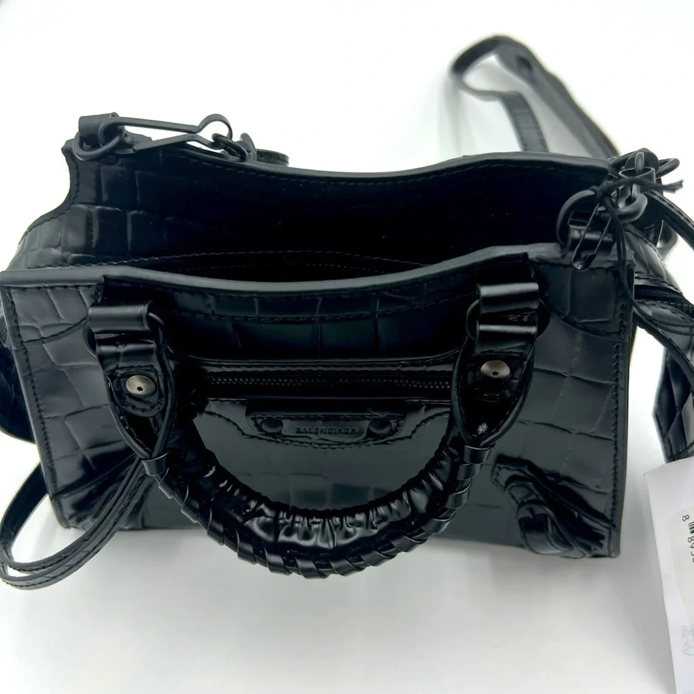 Balenciaga Neo City Bag Black Croc Authentic Luxury - Picture 2 of 10